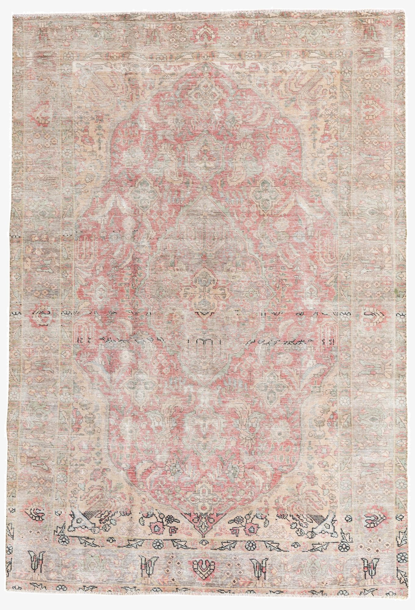  6' 5 x 9' 3  Hand Knotted Ultra Vintage Persian Wool Rug