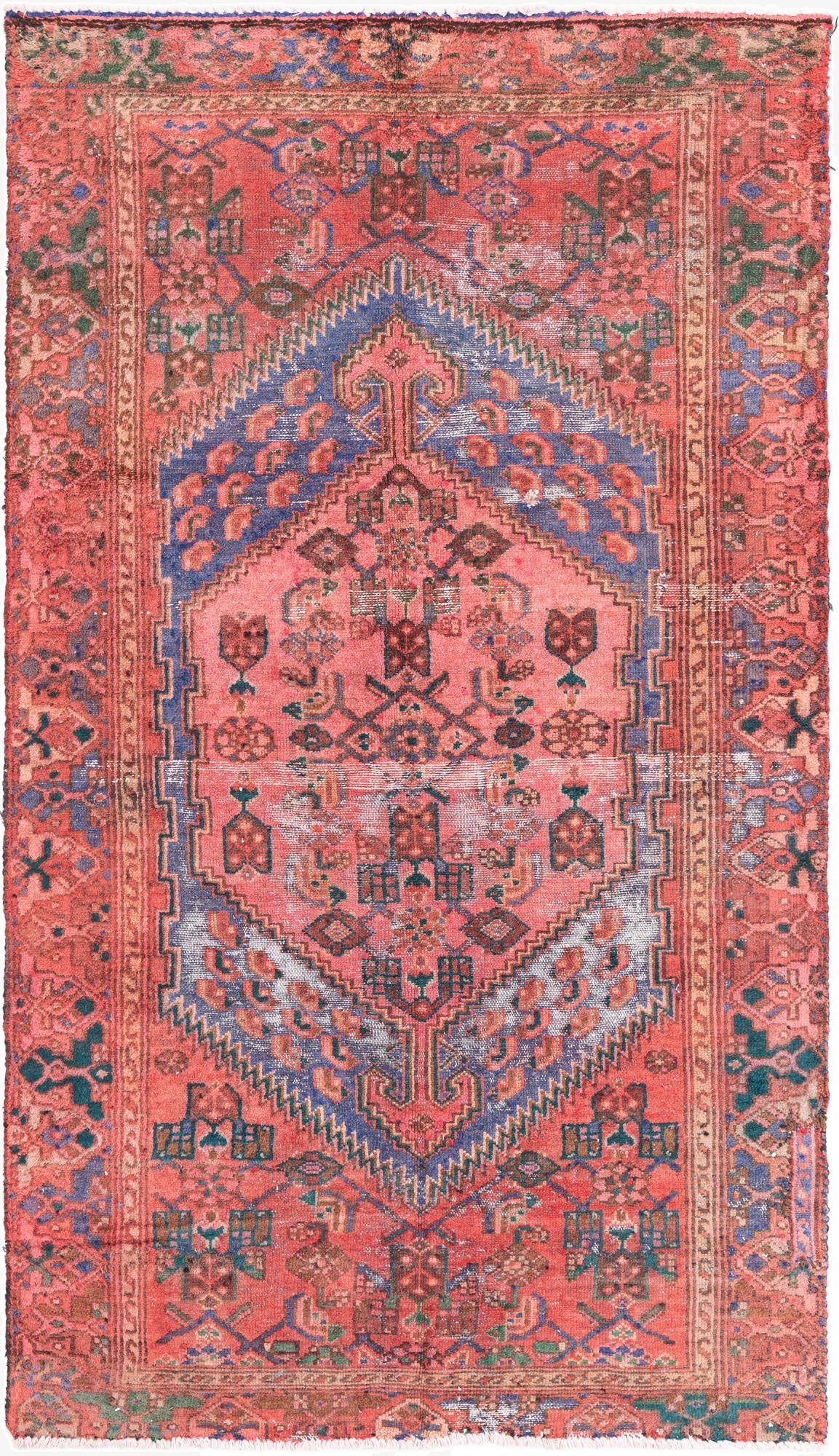  4' x 6' 10  Hand Knotted Ultra Vintage Persian Wool Rug