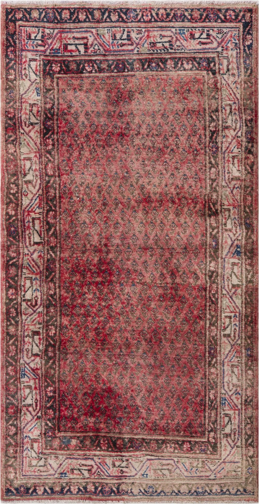  3' 6 x 6' 8  Hand Knotted Ultra Vintage Persian Wool Rug