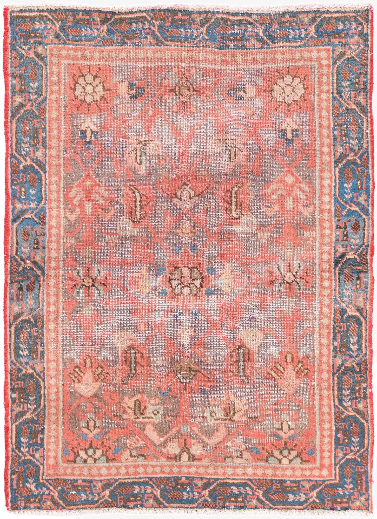  3' 6 x 4' 9  Hand Knotted Ultra Vintage Persian Wool Rug