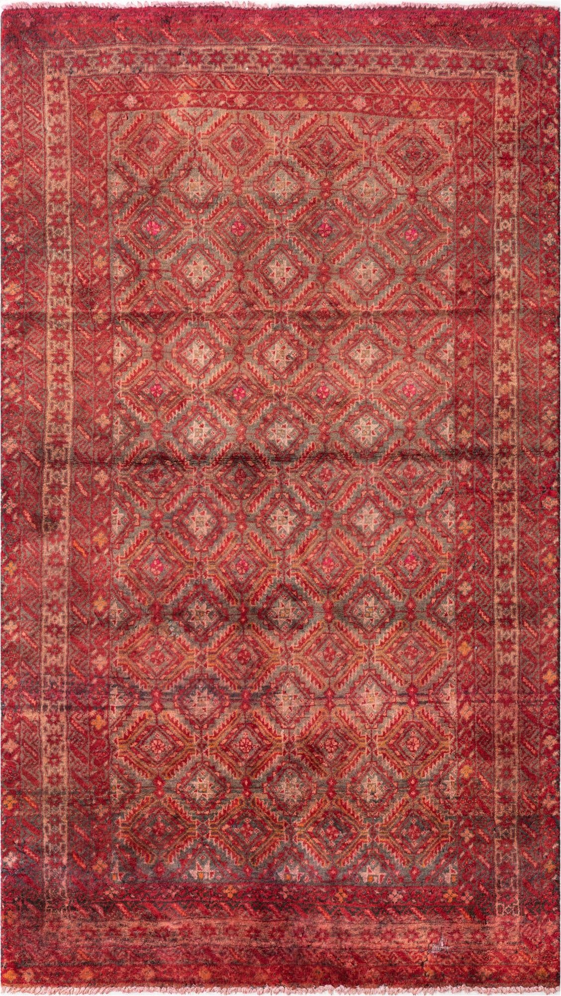  3' 8 x 6' 6  Hand Knotted Ultra Vintage Persian Wool Rug