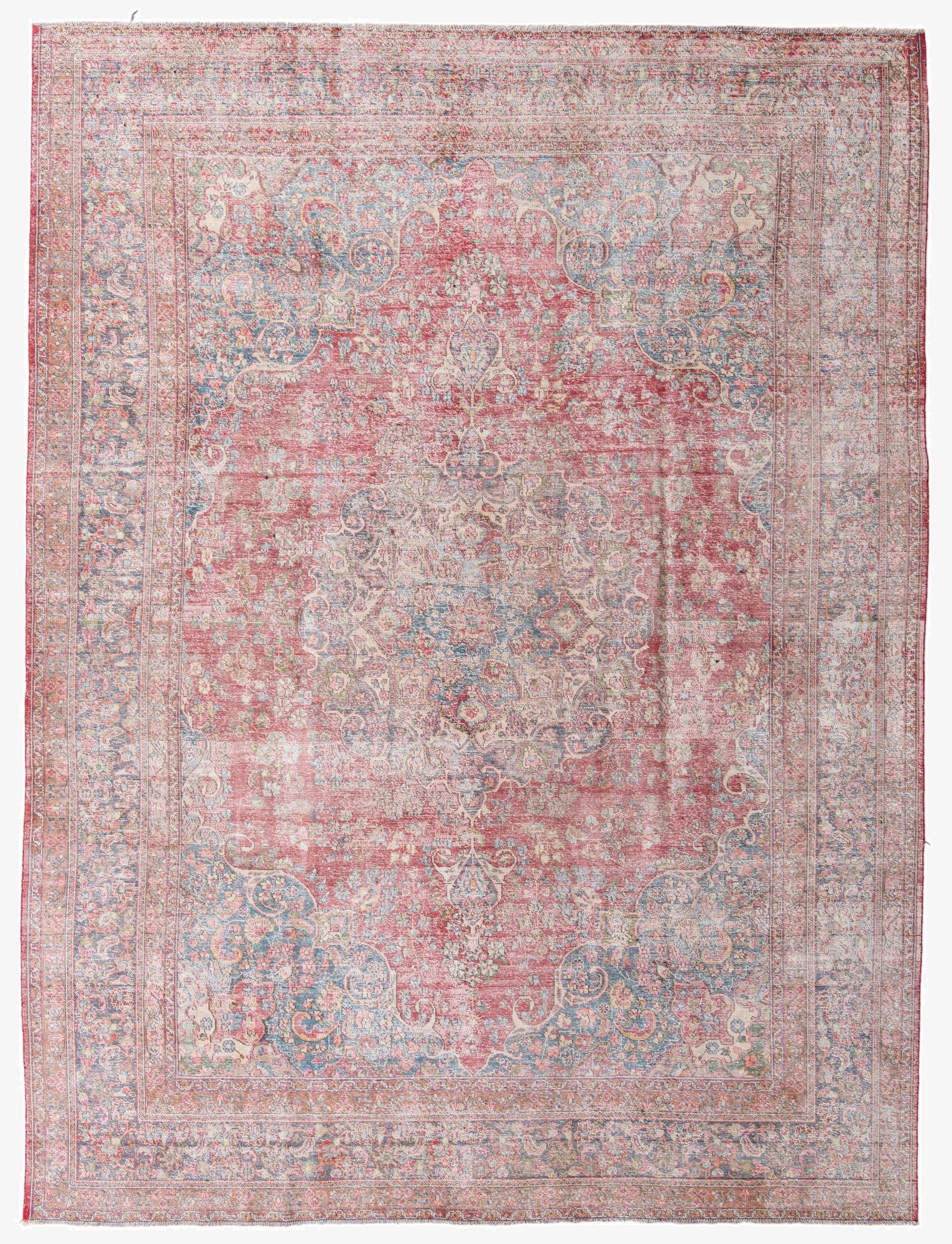  9' 5 x 12' 8  Hand Knotted Ultra Vintage Persian Wool Rug