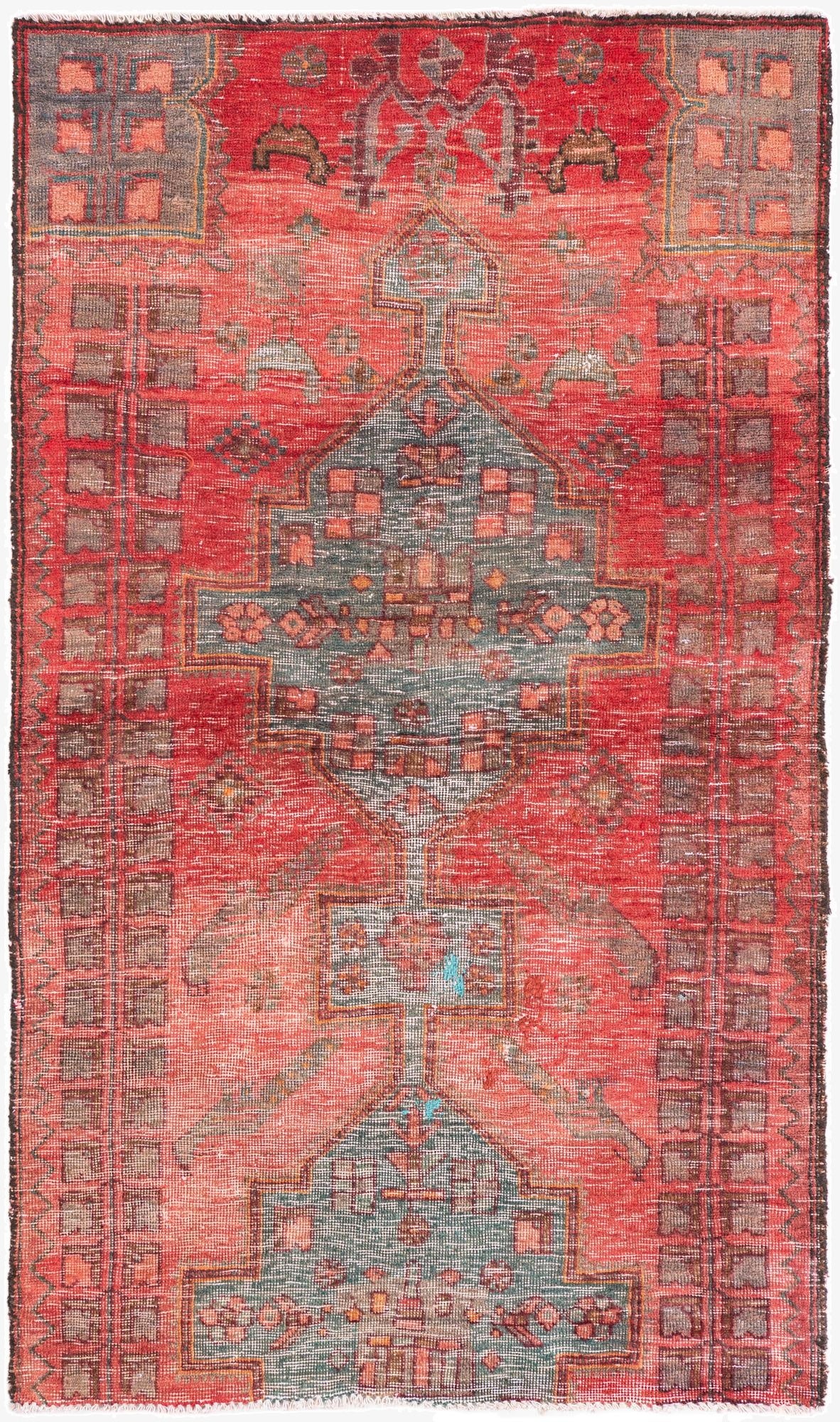  3' 1 x 5' 3  Hand Knotted Ultra Vintage Persian Wool Rug