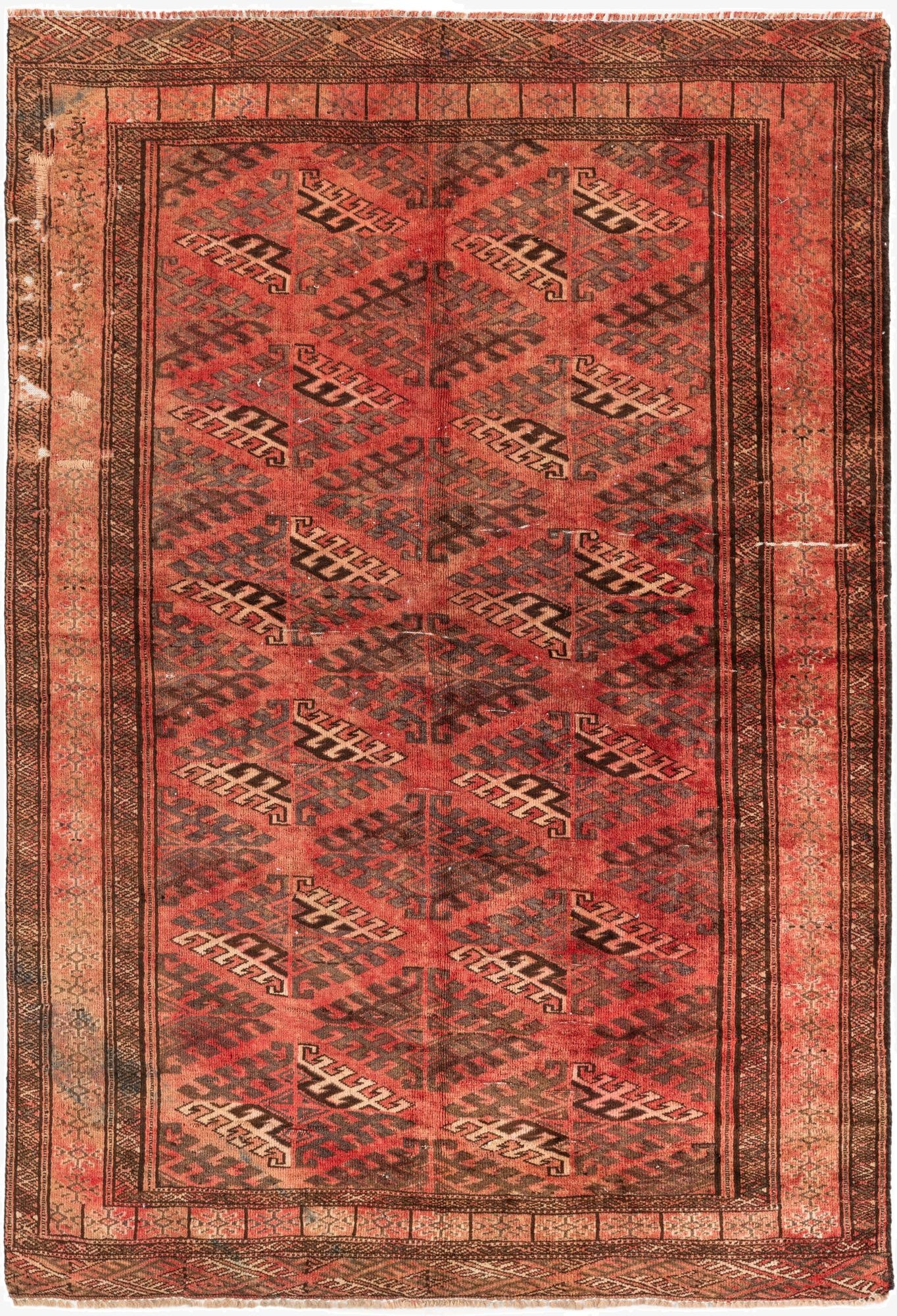  4' 1 x 6'  Hand Knotted Ultra Vintage Wool Rug