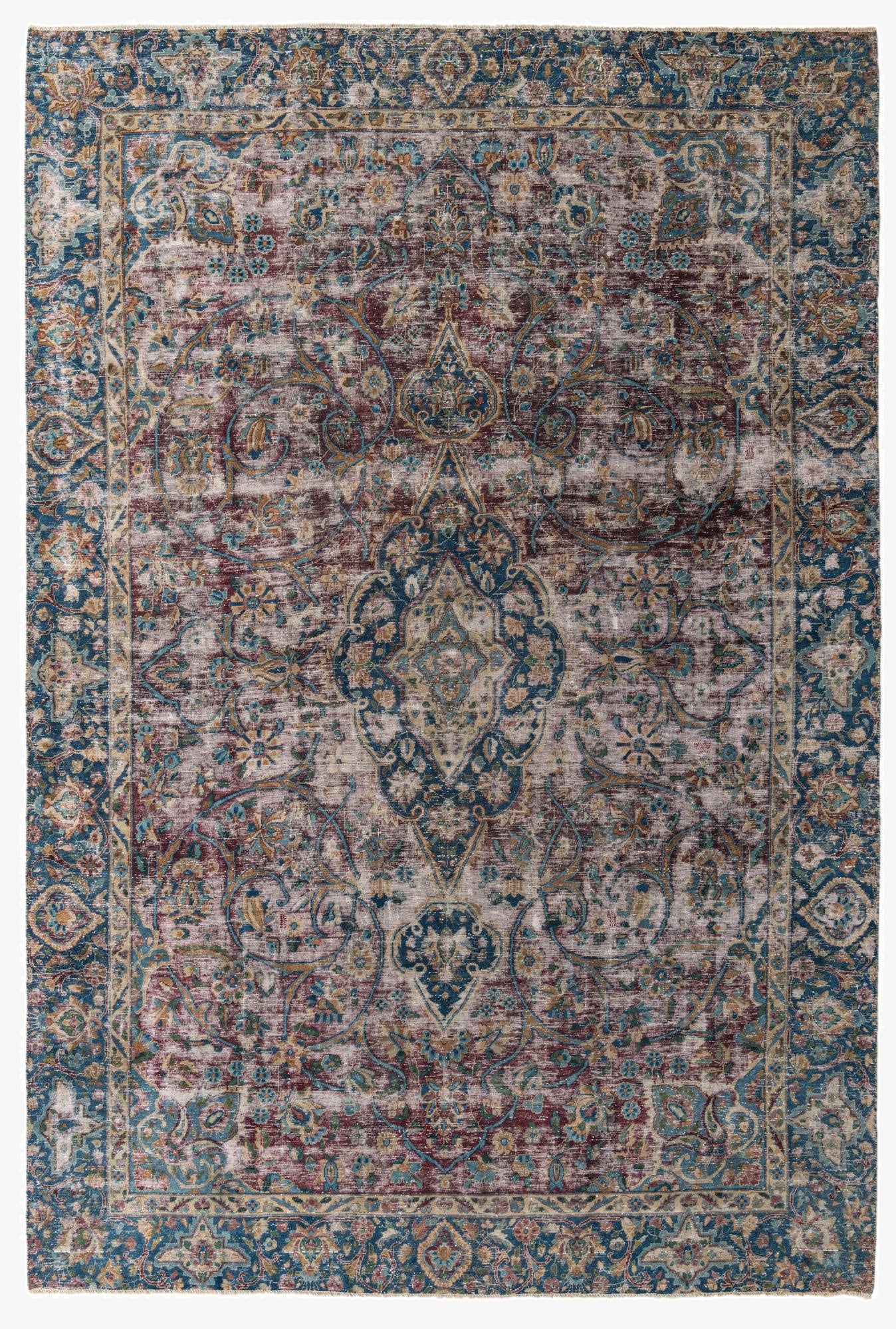  8' 7 x 12' 9  Hand Knotted Ultra Vintage Persian Wool Rug