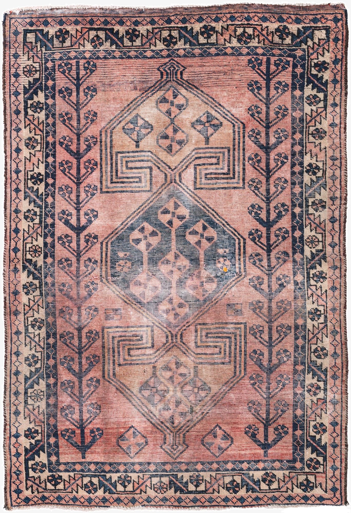  4' 8 x 6' 10  Hand Knotted Ultra Vintage Persian Wool Rug
