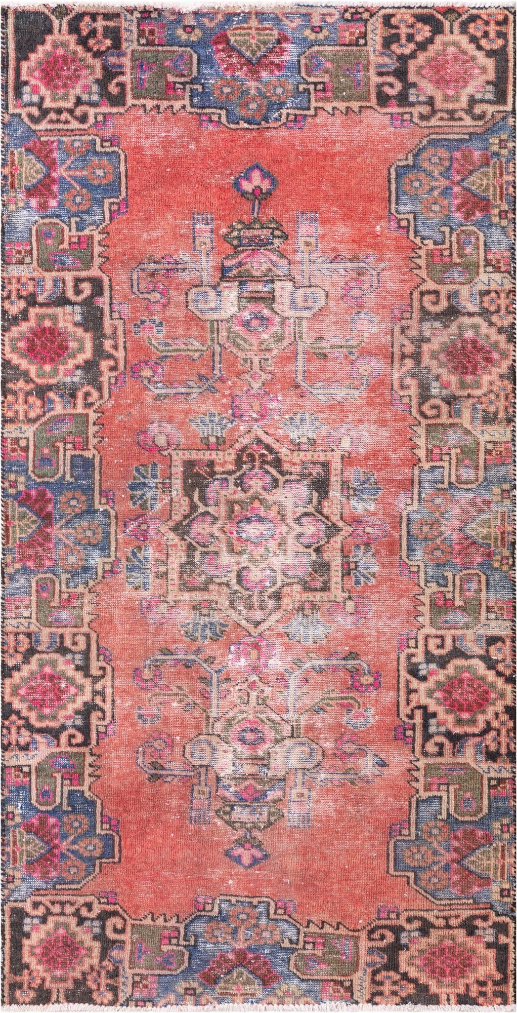  3' 6 x 6' 9  Hand Knotted Ultra Vintage Persian Wool Rug
