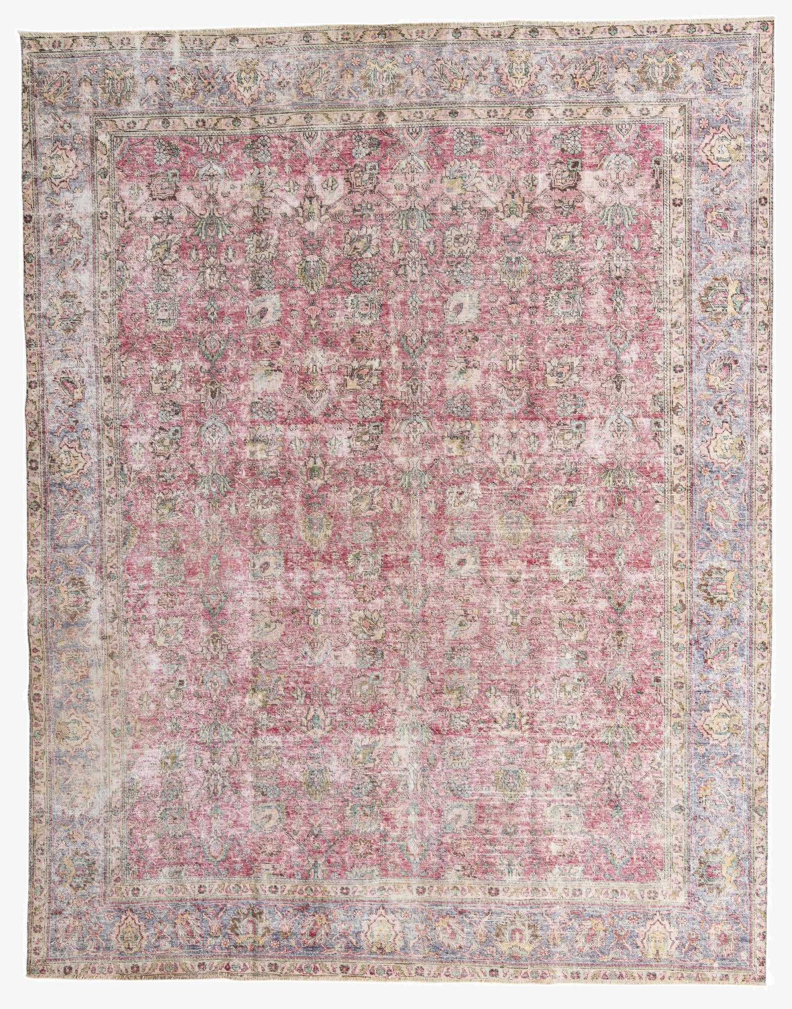  10' x 12' 8  Hand Knotted Ultra Vintage Persian Wool Rug