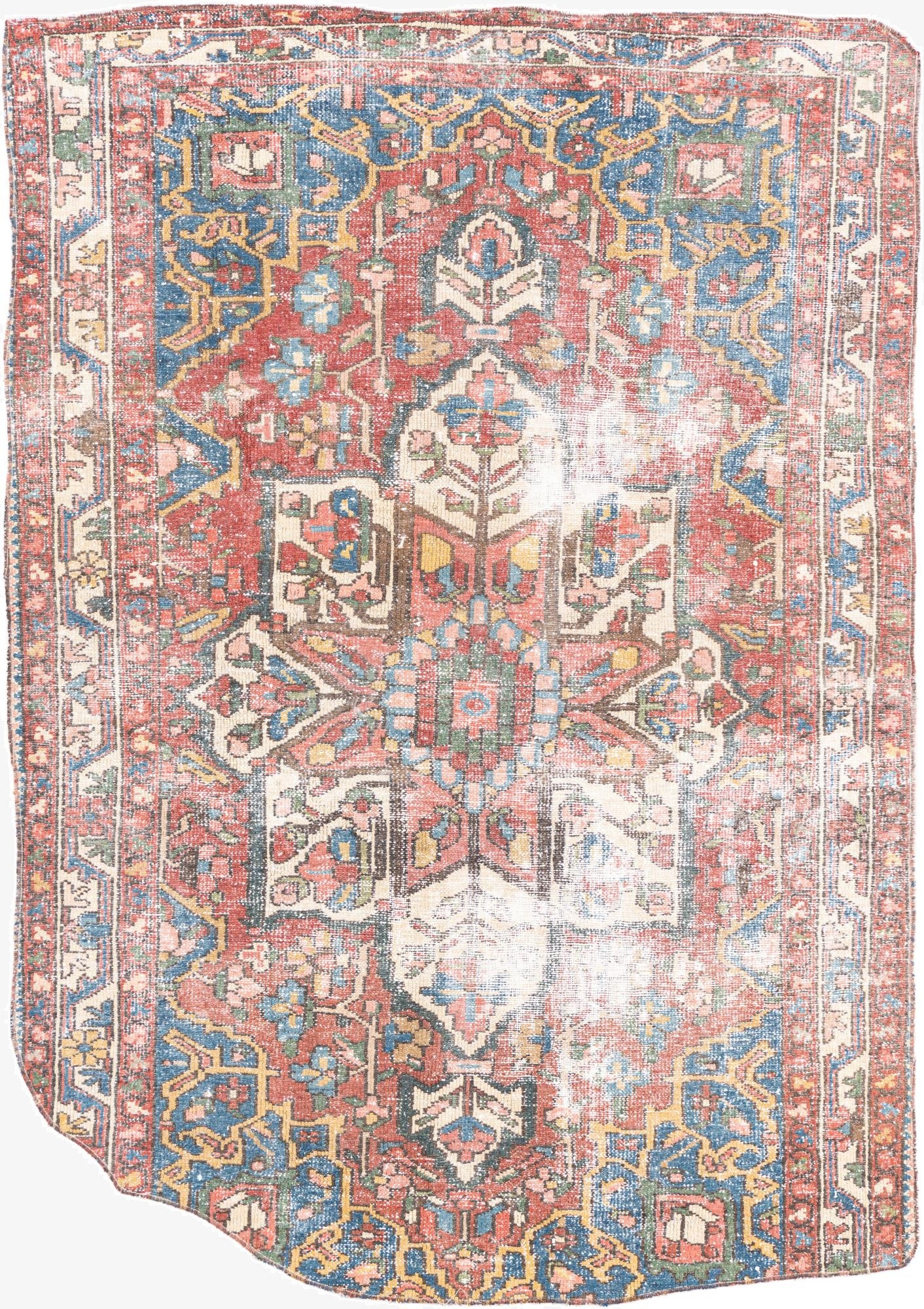  4' 4 x 6' 3  Hand Knotted Ultra Vintage Persian Wool Rug