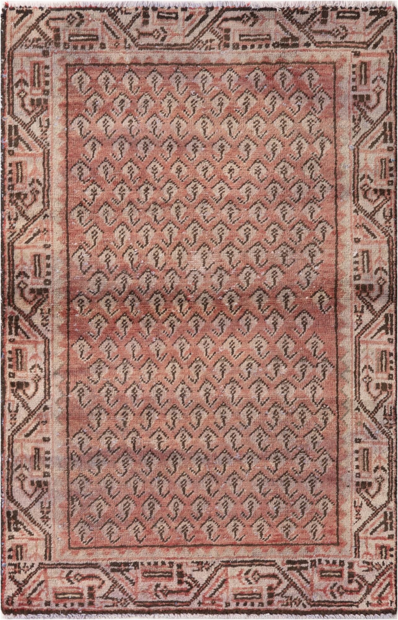  3' 7 x 4' 7  Hand Knotted Ultra Vintage Persian Wool Rug