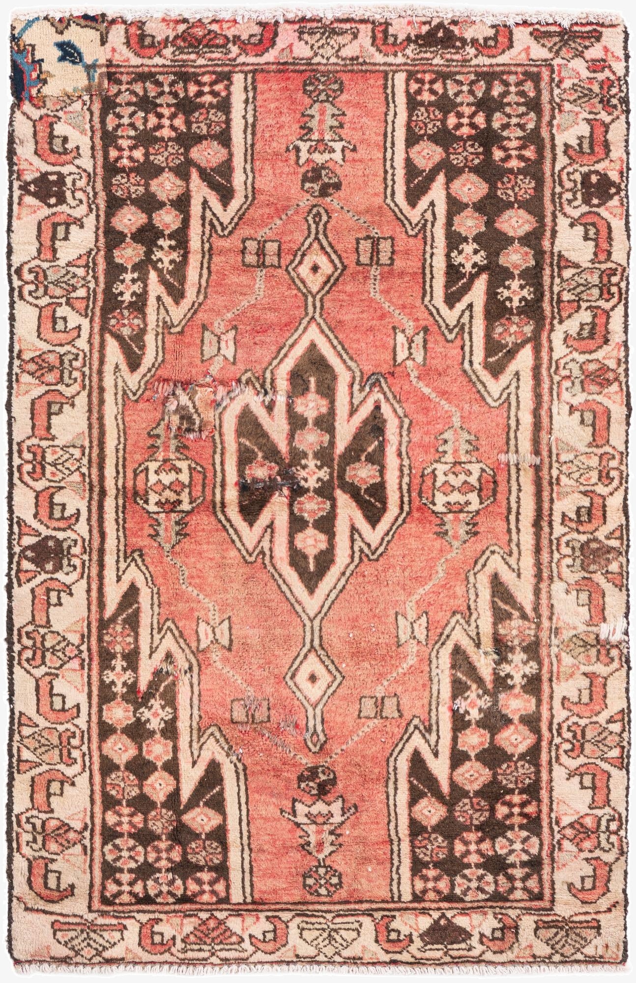  2' 7 x 4' 2  Hand Knotted Ultra Vintage Persian Wool Rug