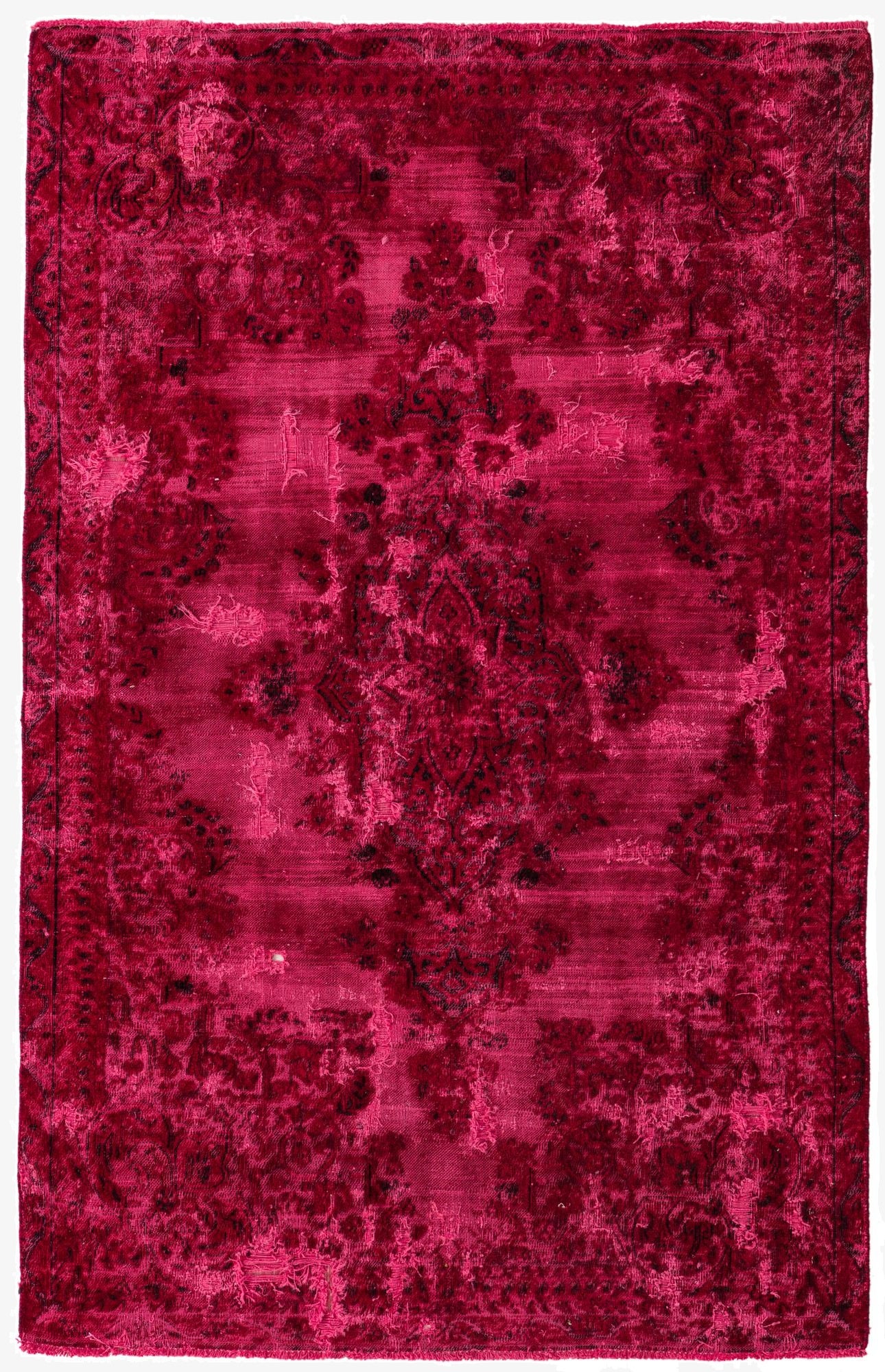  4' 5 x 6' 10  Hand Knotted Ultra Vintage Persian Wool Rug