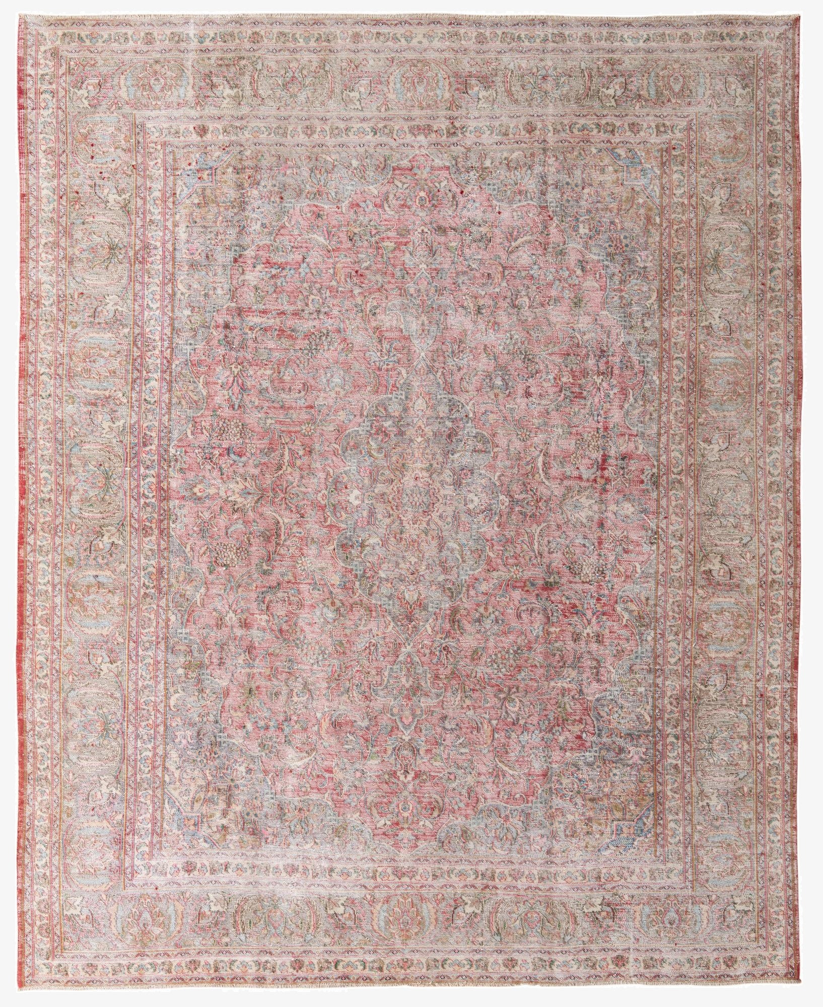  9' 8 x 12' 4  Hand Knotted Ultra Vintage Persian Wool Rug