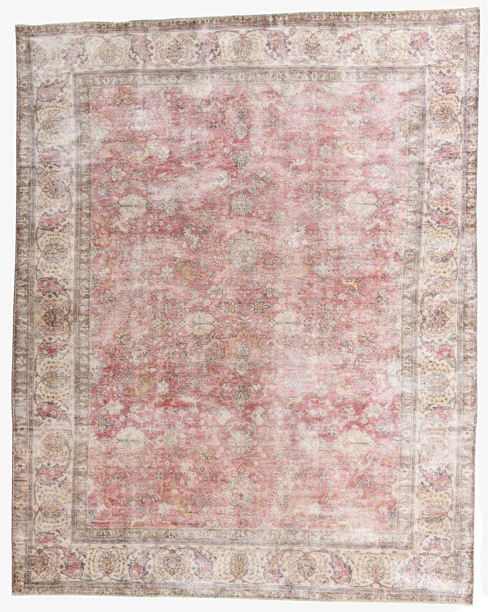  10' 1 x 12' 7  Hand Knotted Ultra Vintage Persian Wool Rug