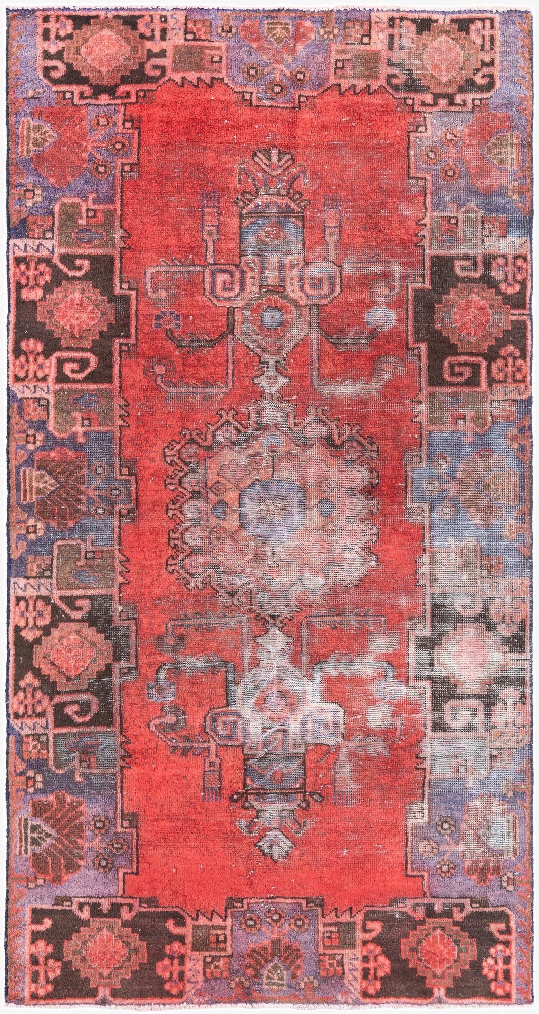  4' x 7' 6  Hand Knotted Ultra Vintage Persian Wool Rug