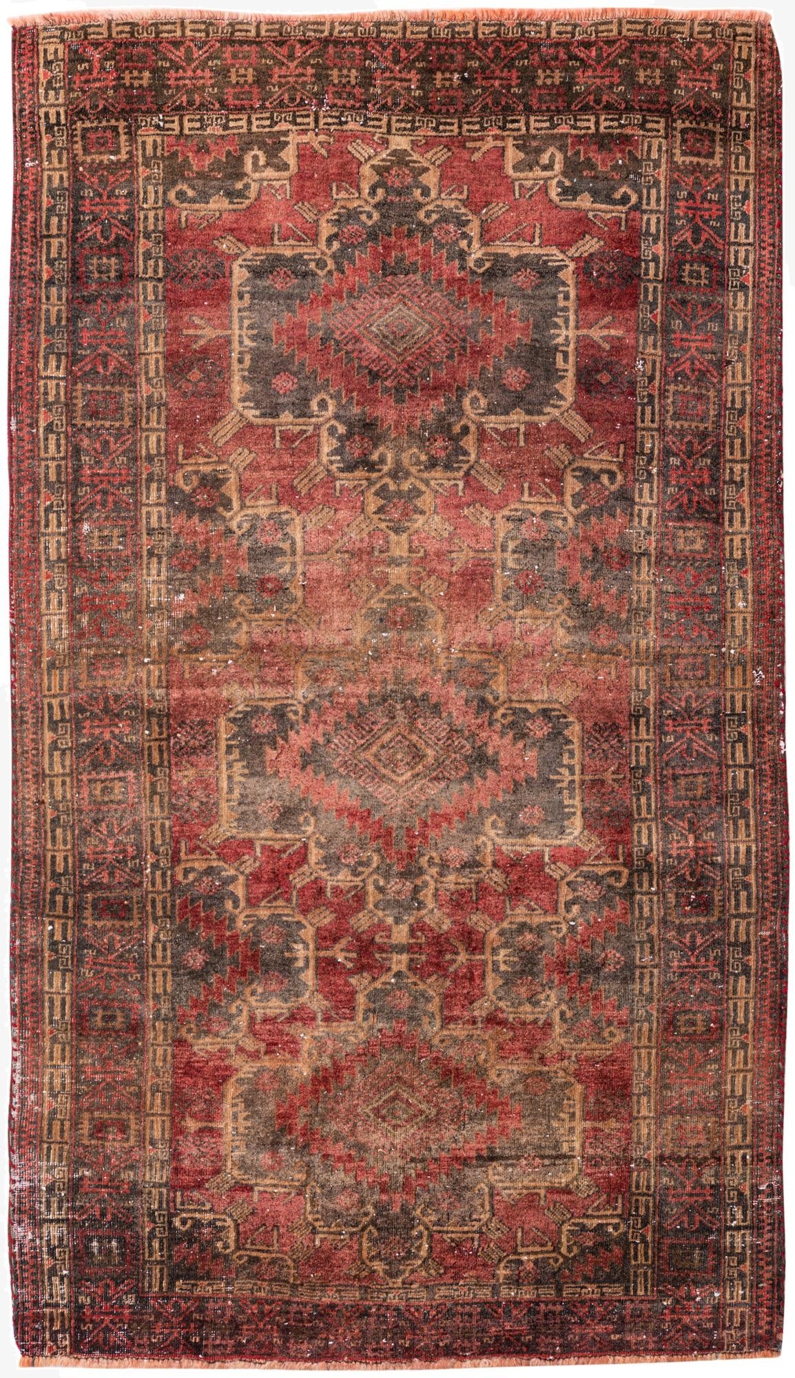  3' 6 x 6' 1  Hand Knotted Ultra Vintage Persian Wool Rug