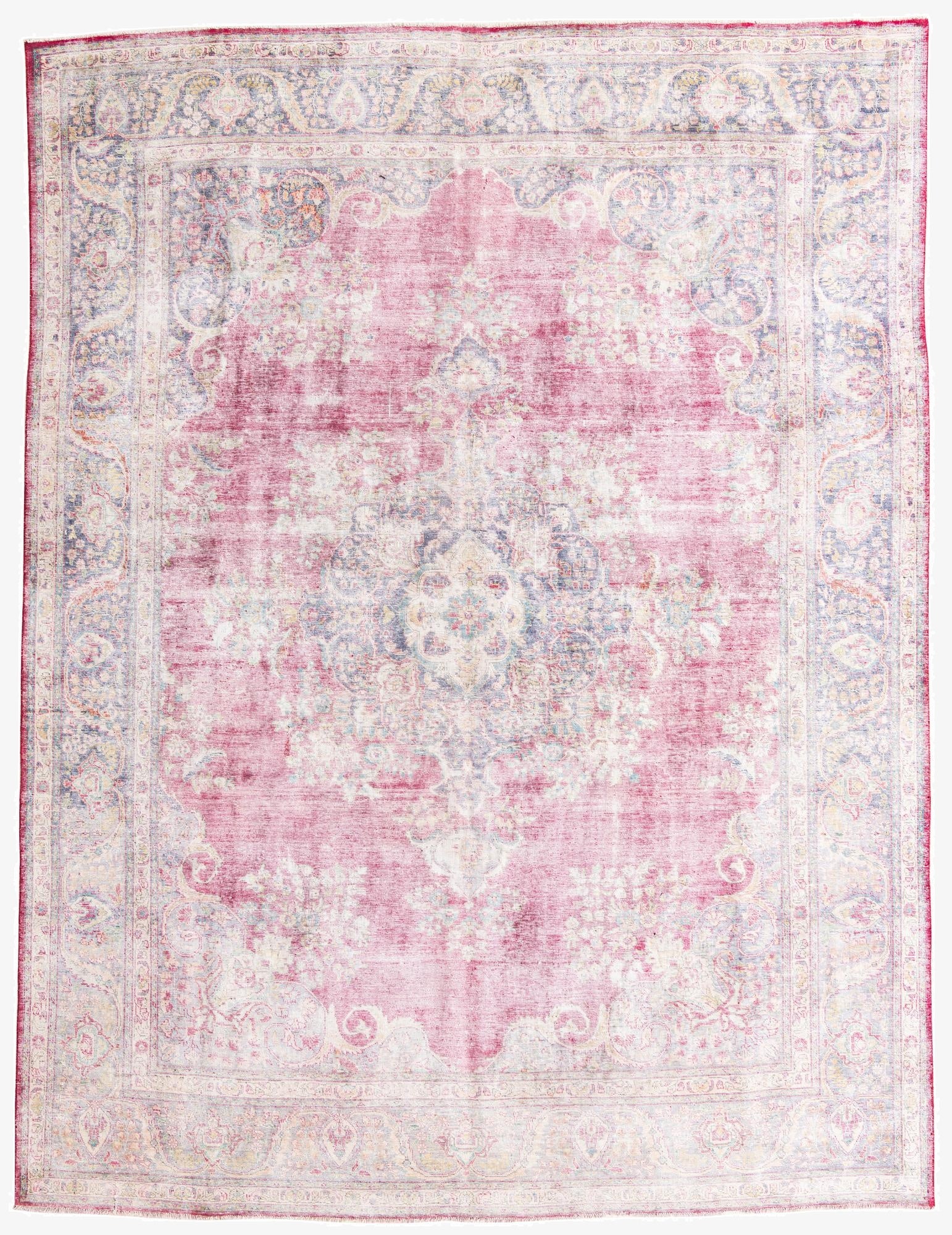  9' 7 x 12' 9  Hand Knotted Ultra Vintage Persian Wool Rug