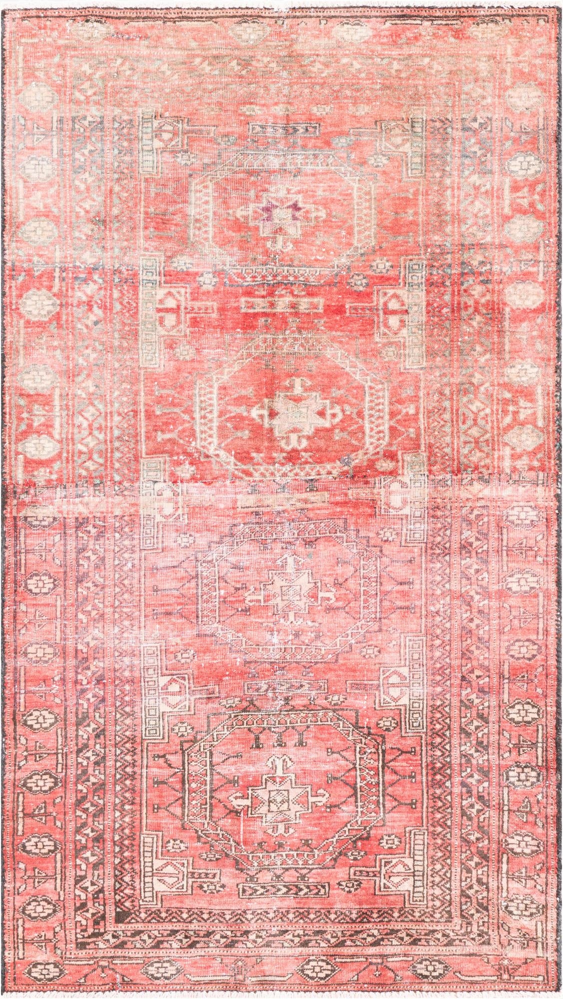  3' 5 x 5' 10  Hand Knotted Ultra Vintage Persian Wool Rug
