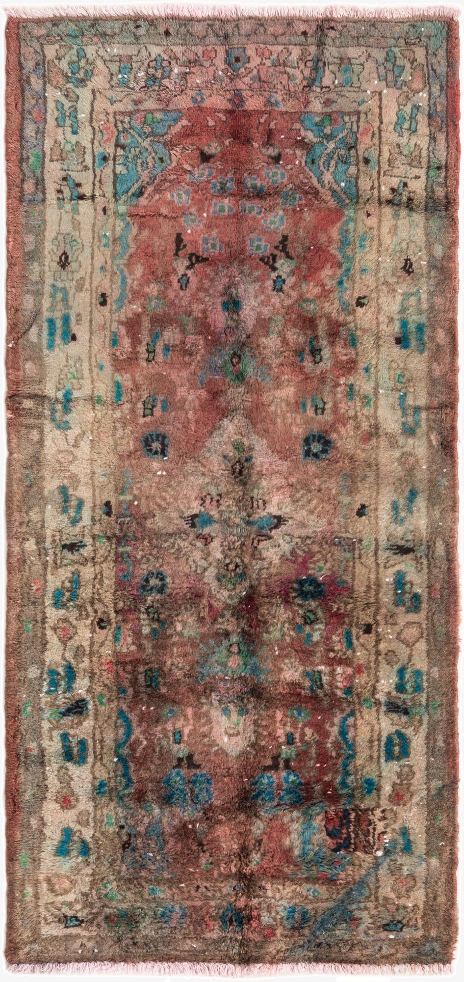  2' 9 x 5' 3  Hand Knotted Ultra Vintage Persian Wool Rug