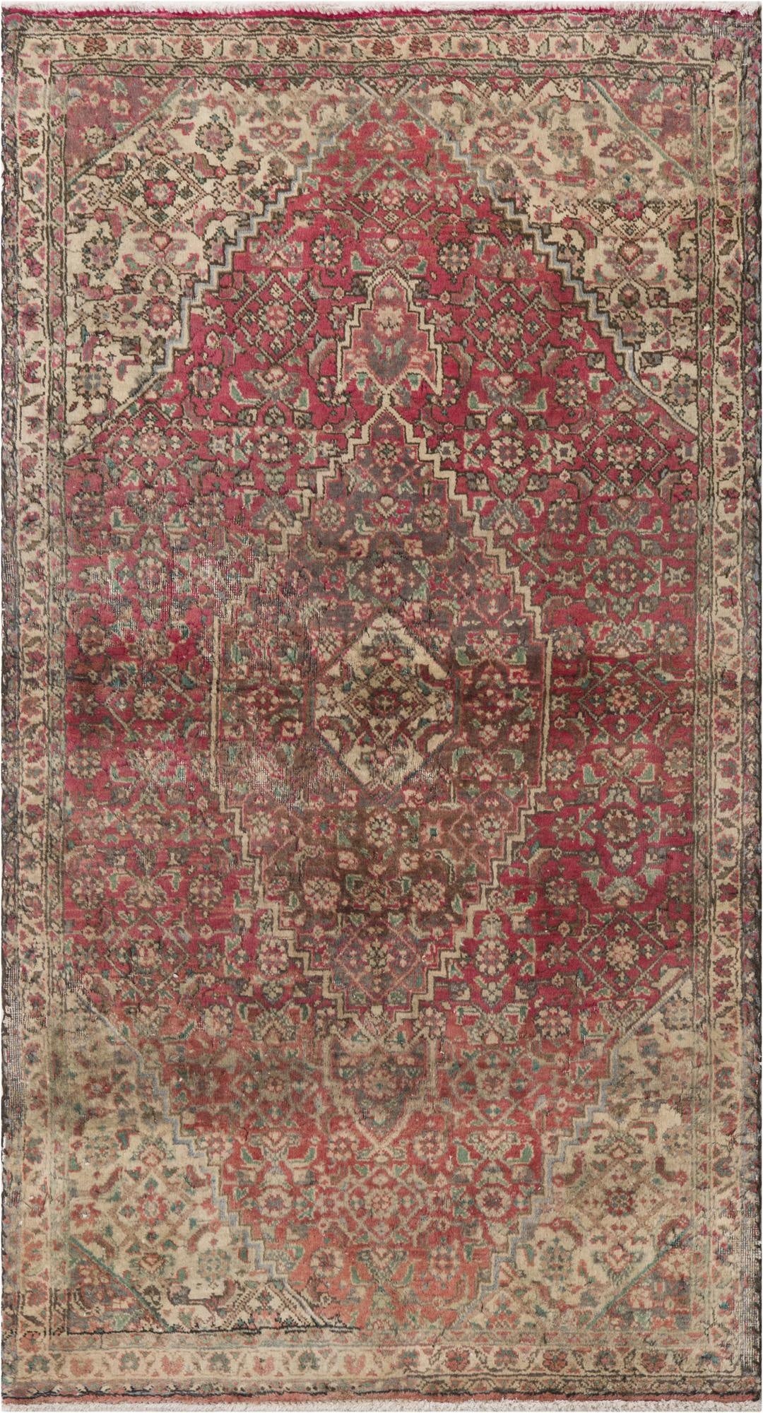  3' 5 x 6' 4  Hand Knotted Ultra Vintage Persian Wool Rug