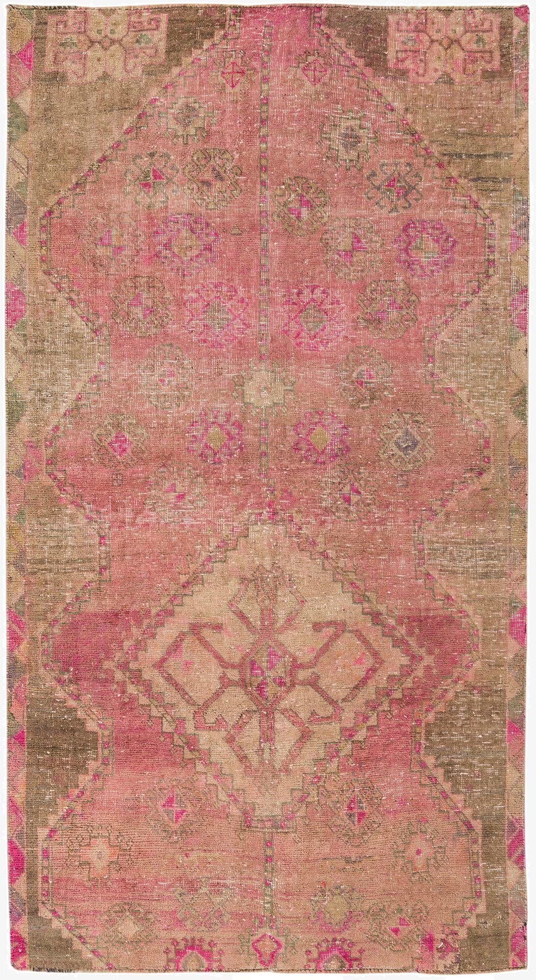  4' x 7' 4  Hand Knotted Ultra Vintage Persian Wool Rug