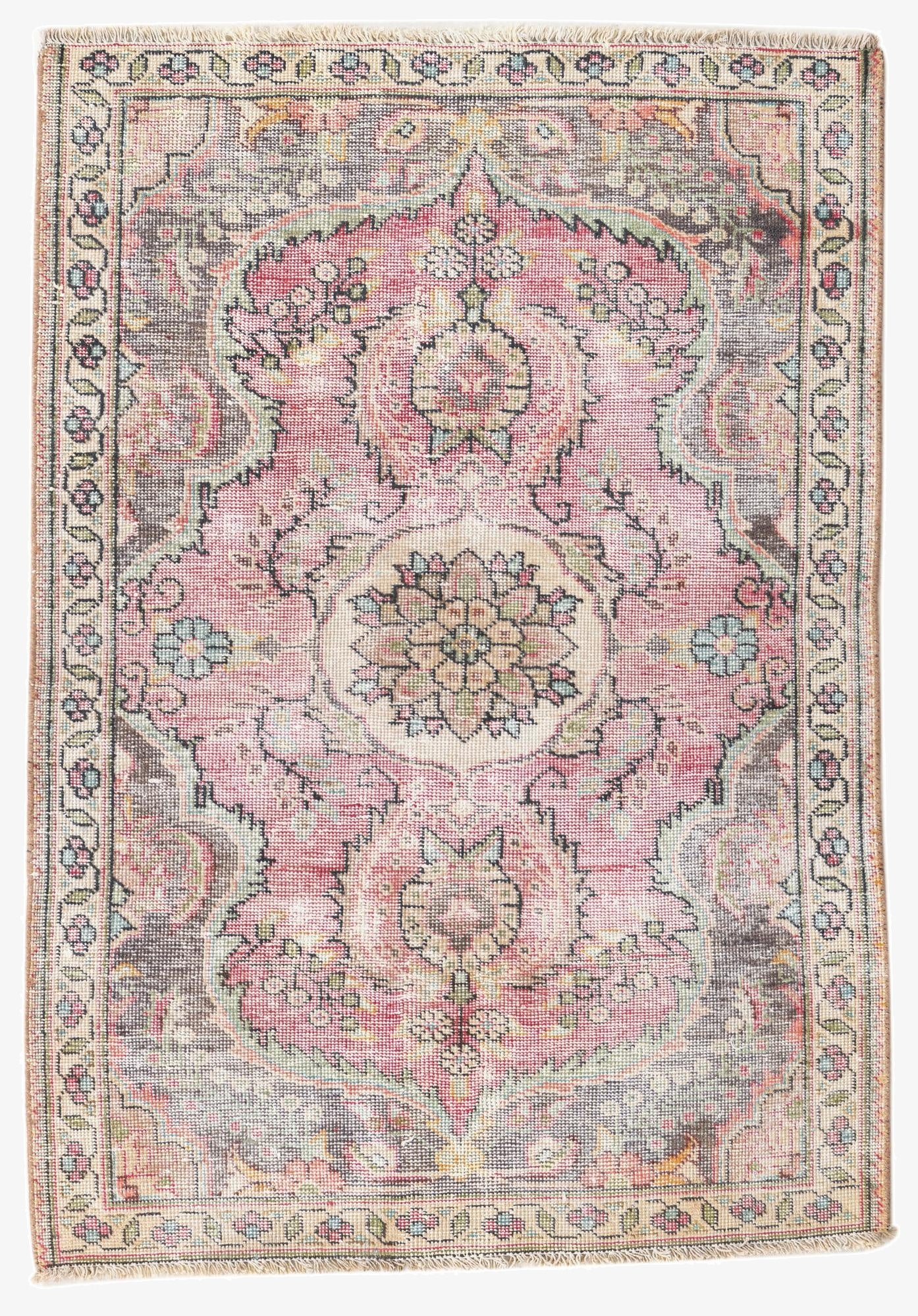  3' 2 x 4' 7  Hand Knotted Ultra Vintage Persian Wool Rug