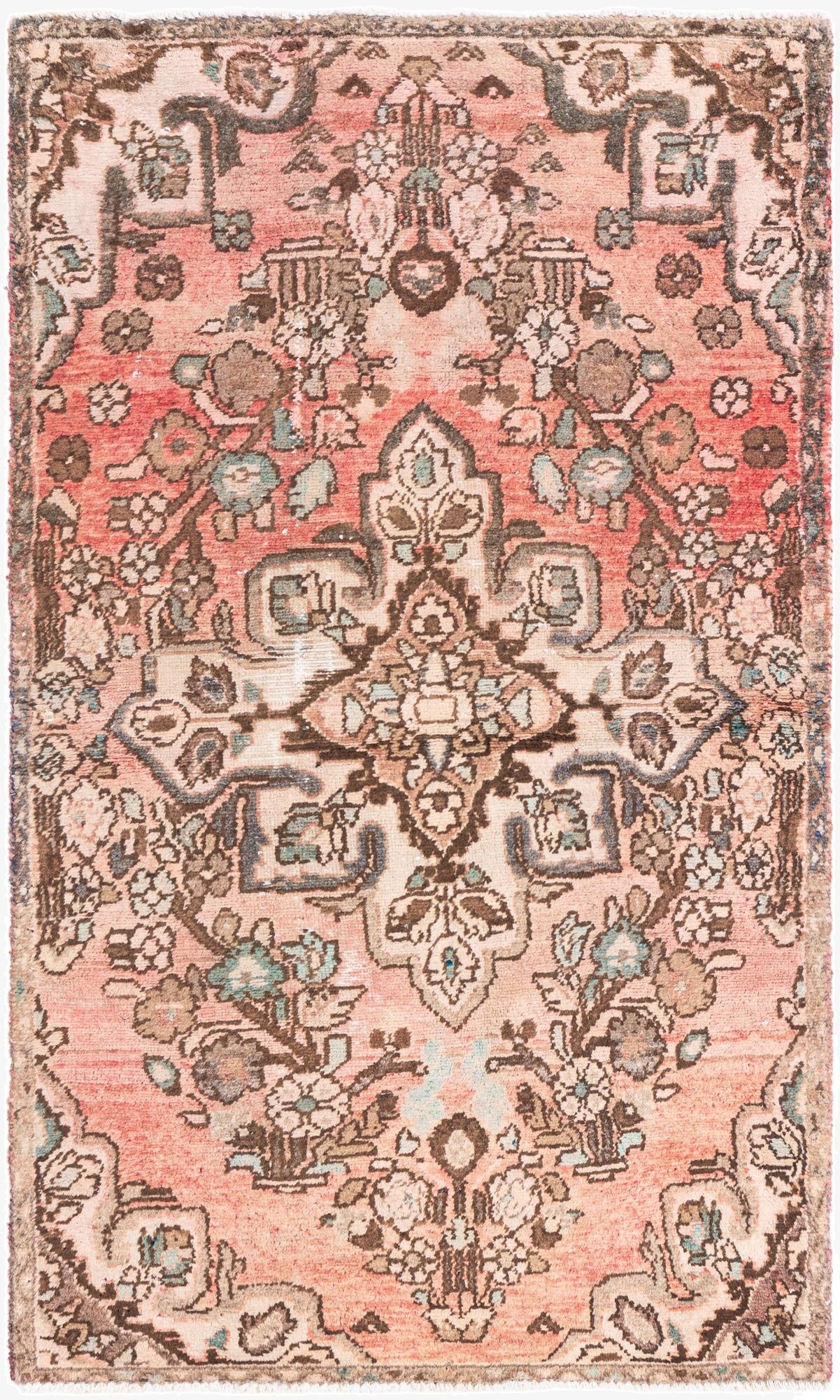  3' 1 x 5' 5  Hand Knotted Ultra Vintage Persian Wool Rug