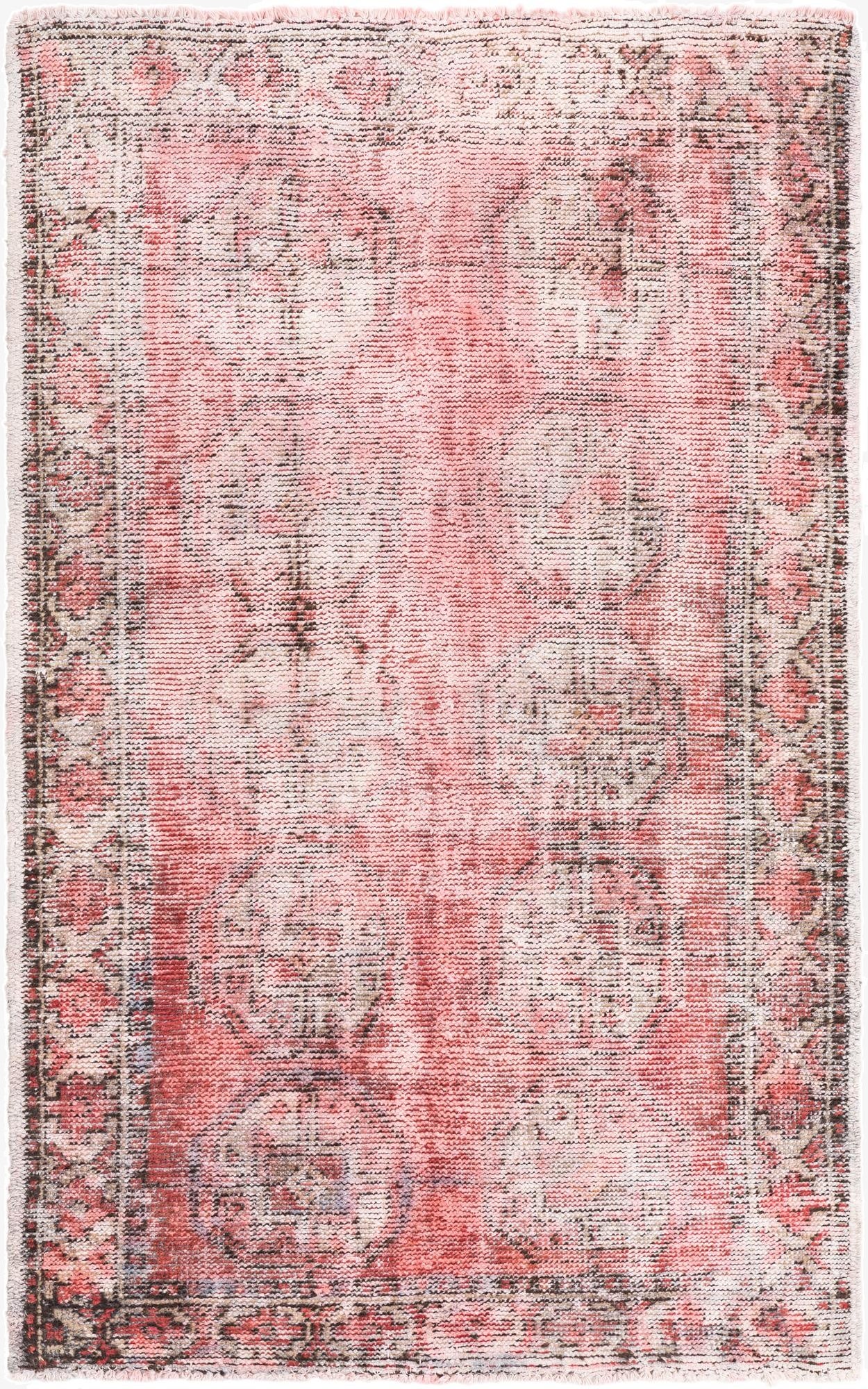  3' 9 x 6' 4  Hand Knotted Ultra Vintage Persian Wool Rug