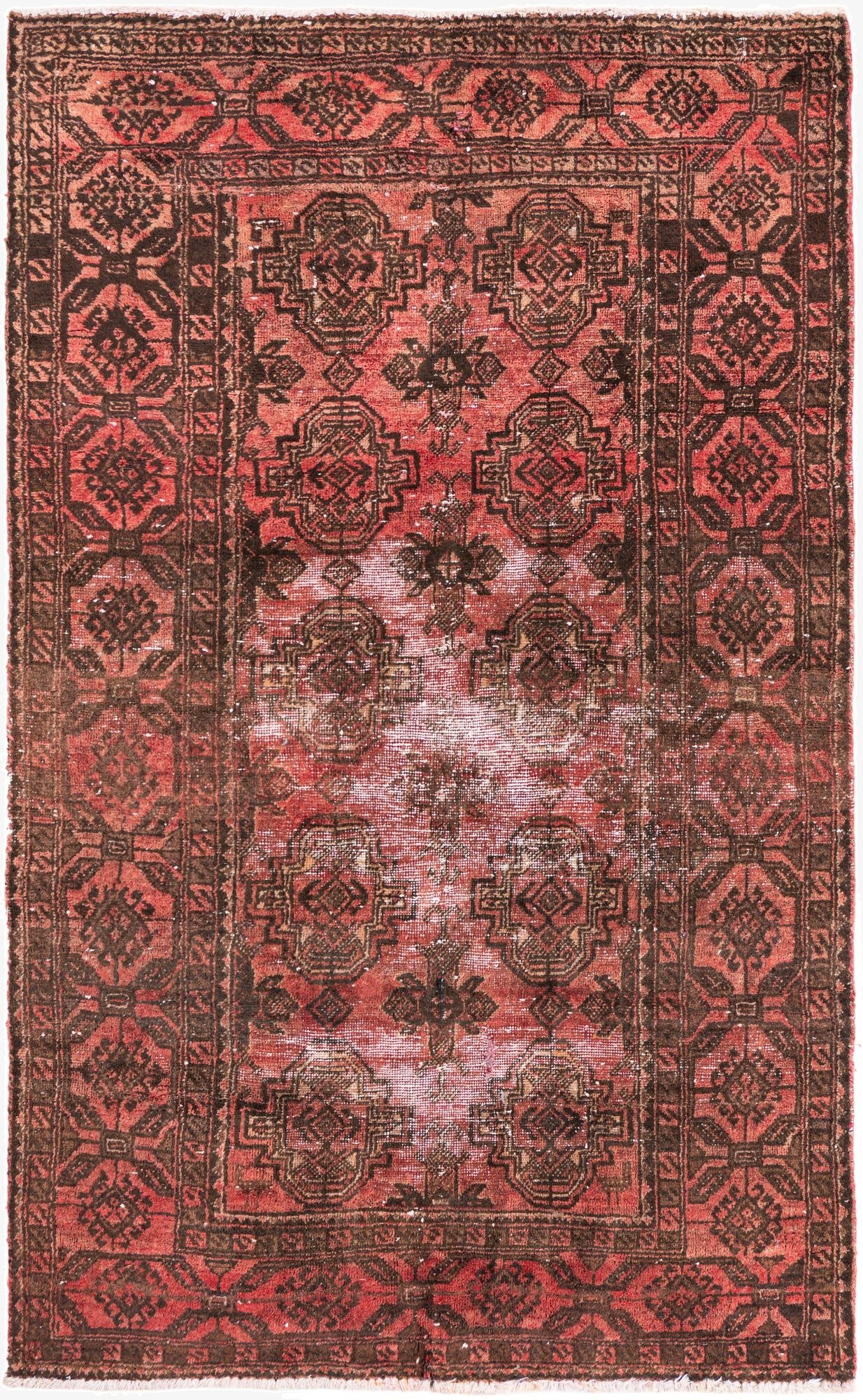  3' 2 x 5' 3  Hand Knotted Ultra Vintage Persian Wool Rug