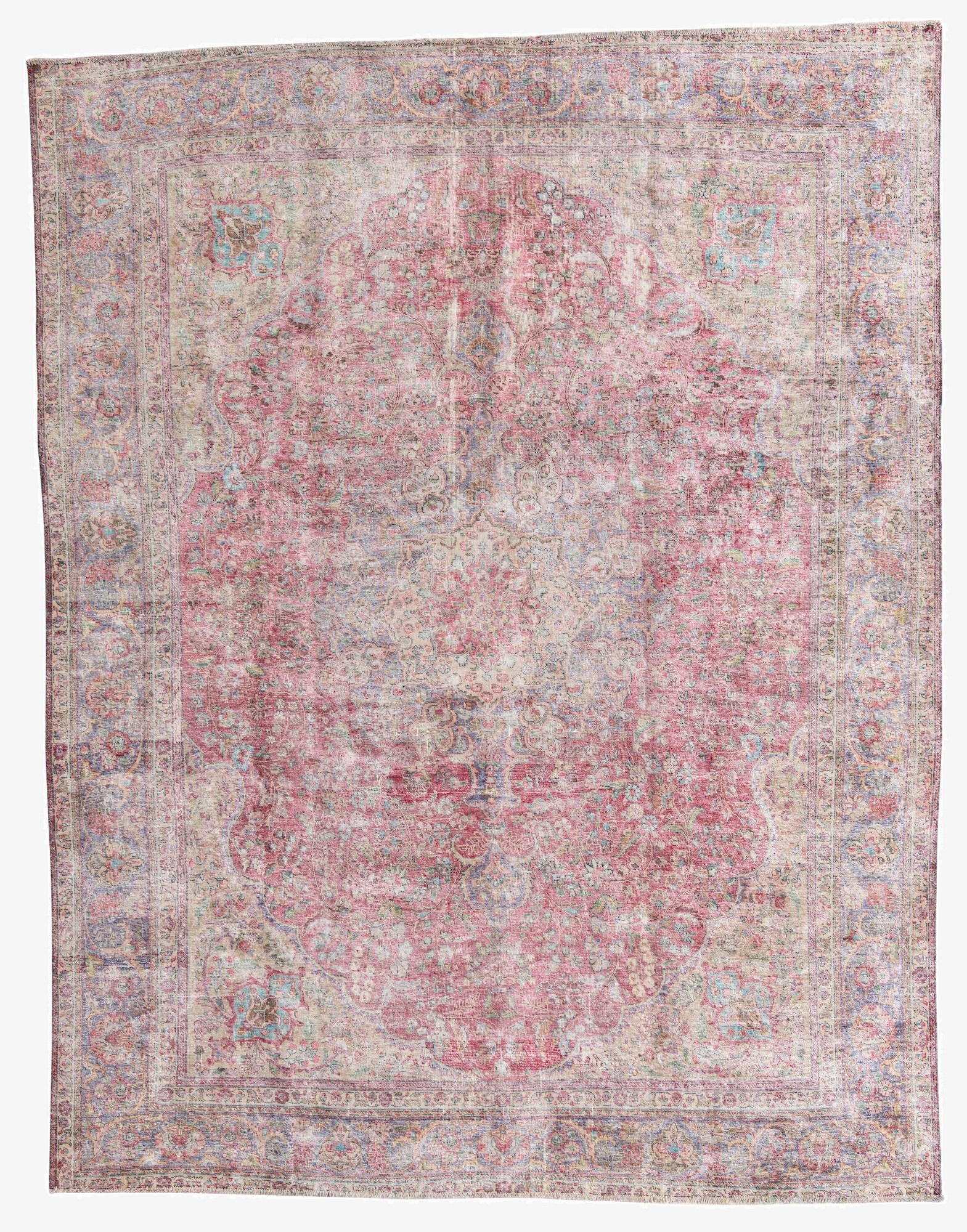  9' 9 x 12' 6  Hand Knotted Ultra Vintage Persian Wool Rug