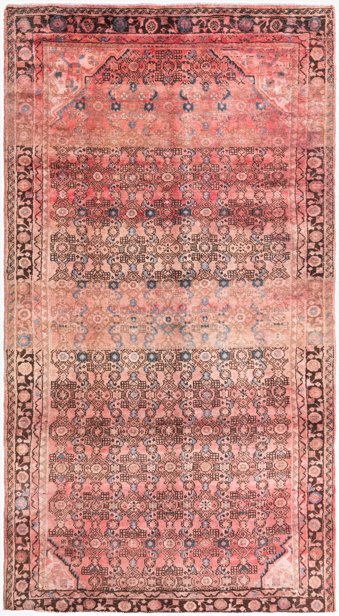  5' 2 x 9' 10  Hand Knotted Ultra Vintage Persian Wool Rug