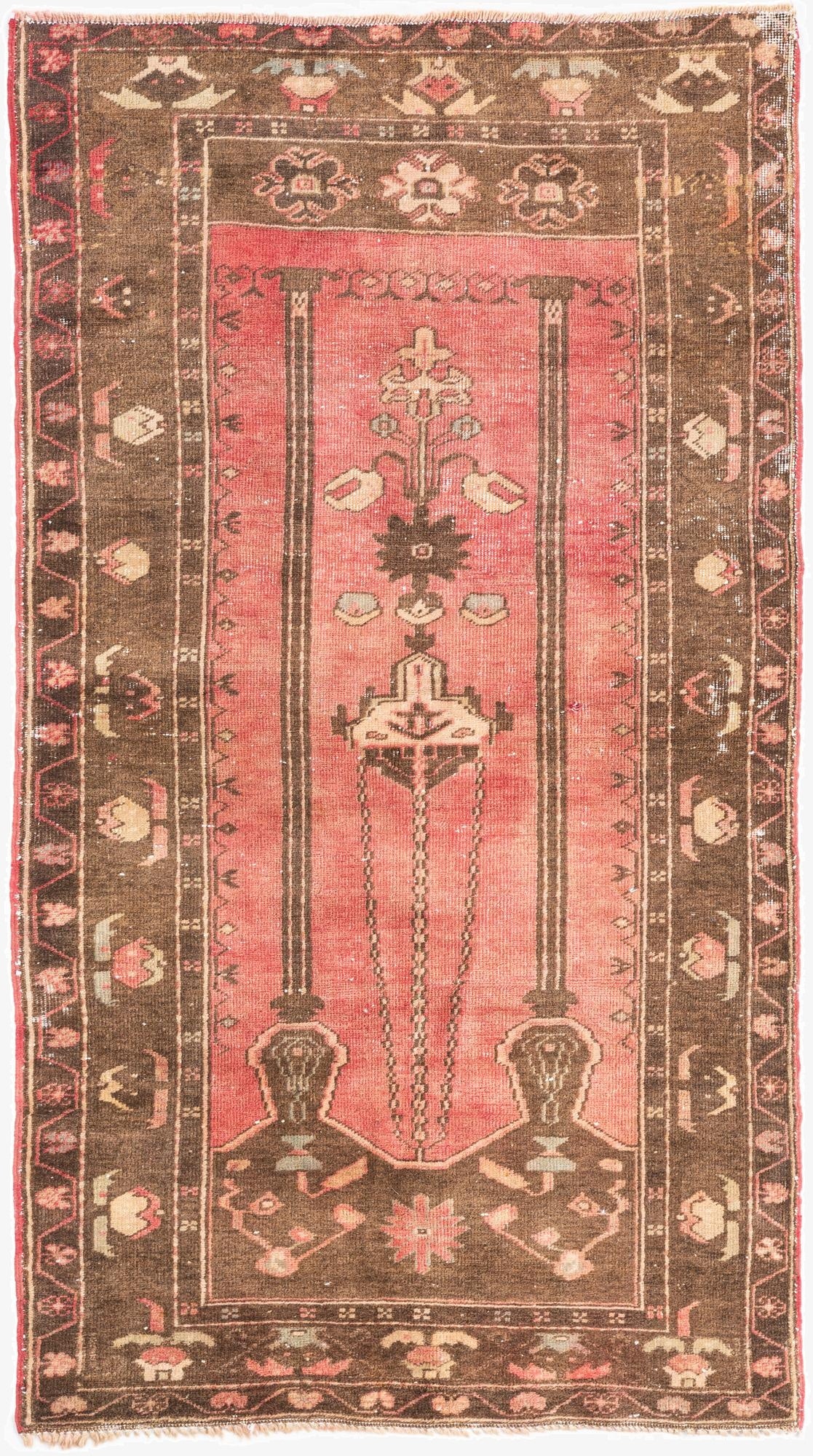  3' 3 x 5' 10  Hand Knotted Ultra Vintage Persian Wool Rug