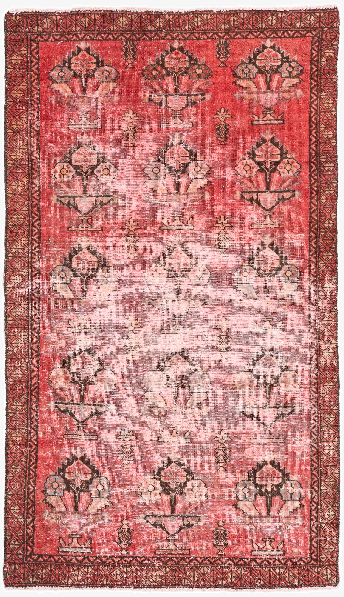  3' 5 x 6'  Hand Knotted Ultra Vintage Persian Wool Rug