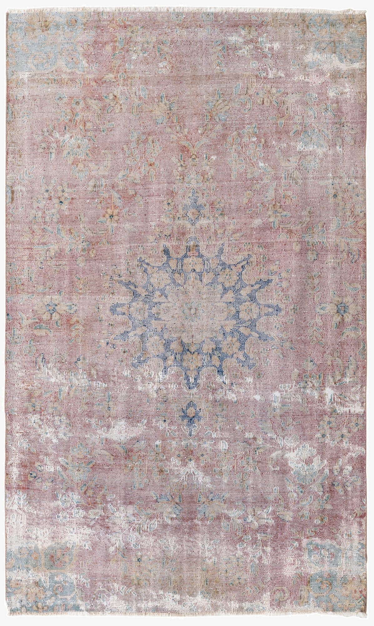  4' 9 x 8'  Hand Knotted Ultra Vintage Persian Wool Rug
