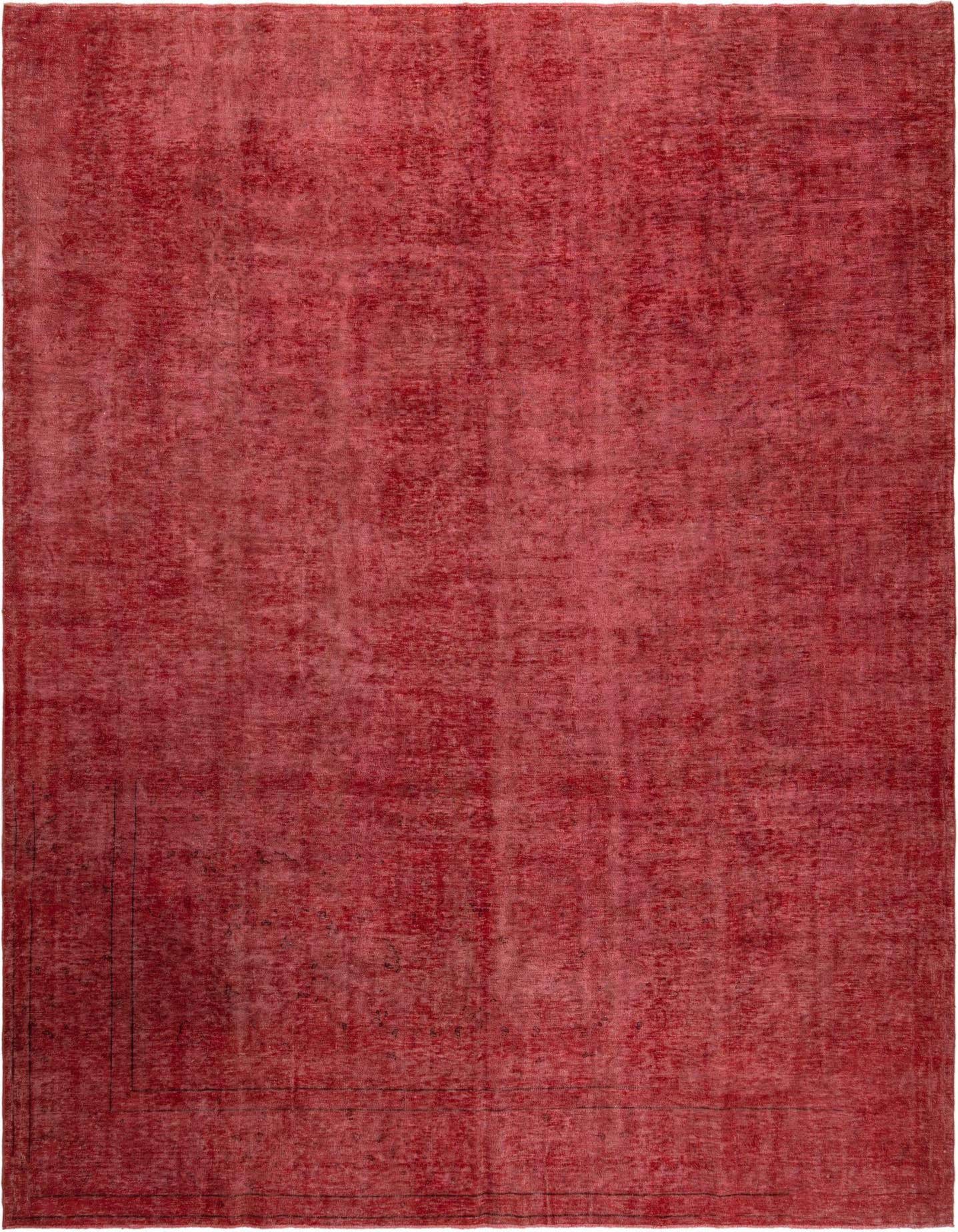A 9x12 rectangular Vintage Royal Persian rug in varying shades of deep red, showcasing its medium pile and handmade texture.
