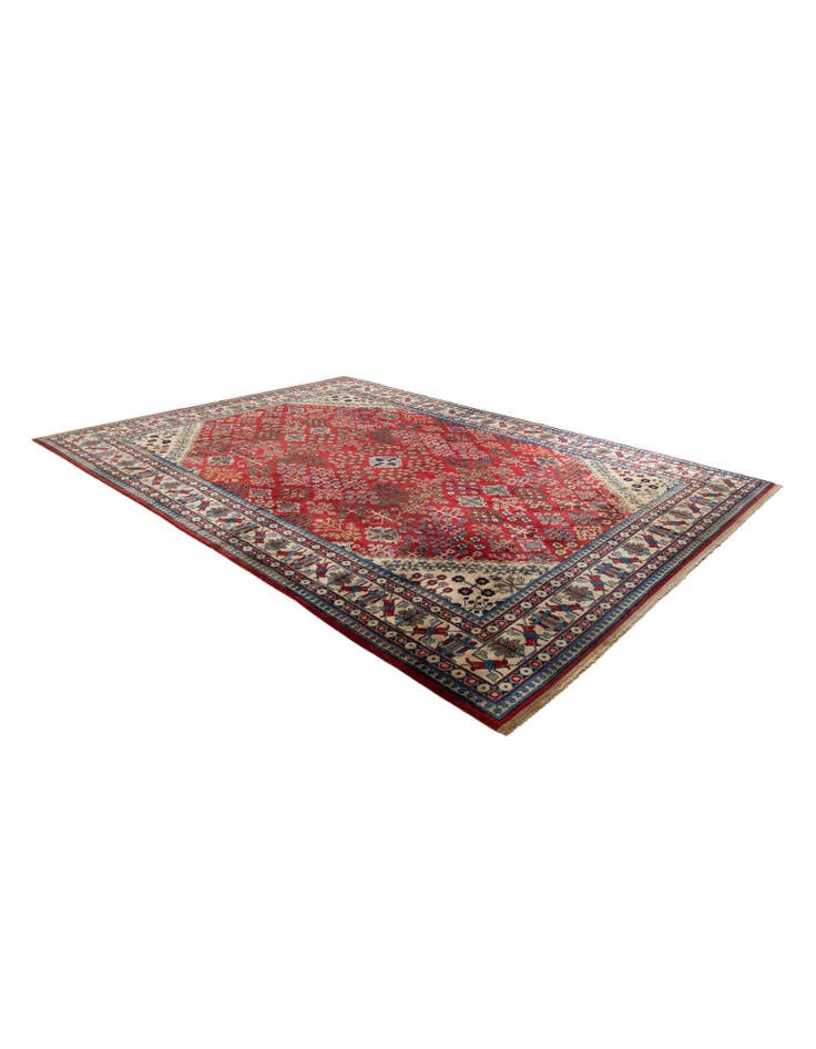 Detail image of  9' 9 x 13' 7  Hand Knotted Yalameh Wool Rug