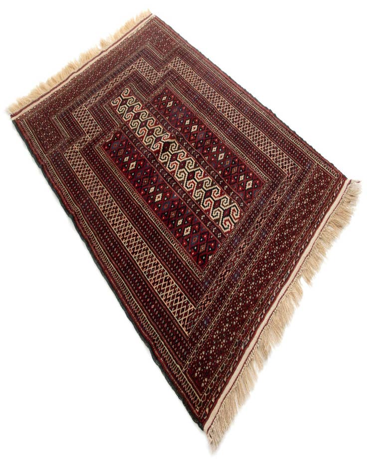 Detail image of  3' 3 x 4' 6  Hand Knotted Yomauth Persian Wool Rug