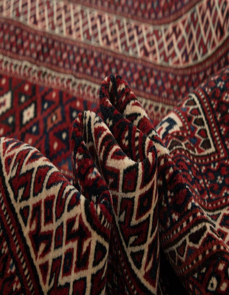 Detail image of  3' 3 x 4' 6  Hand Knotted Yomauth Persian Wool Rug