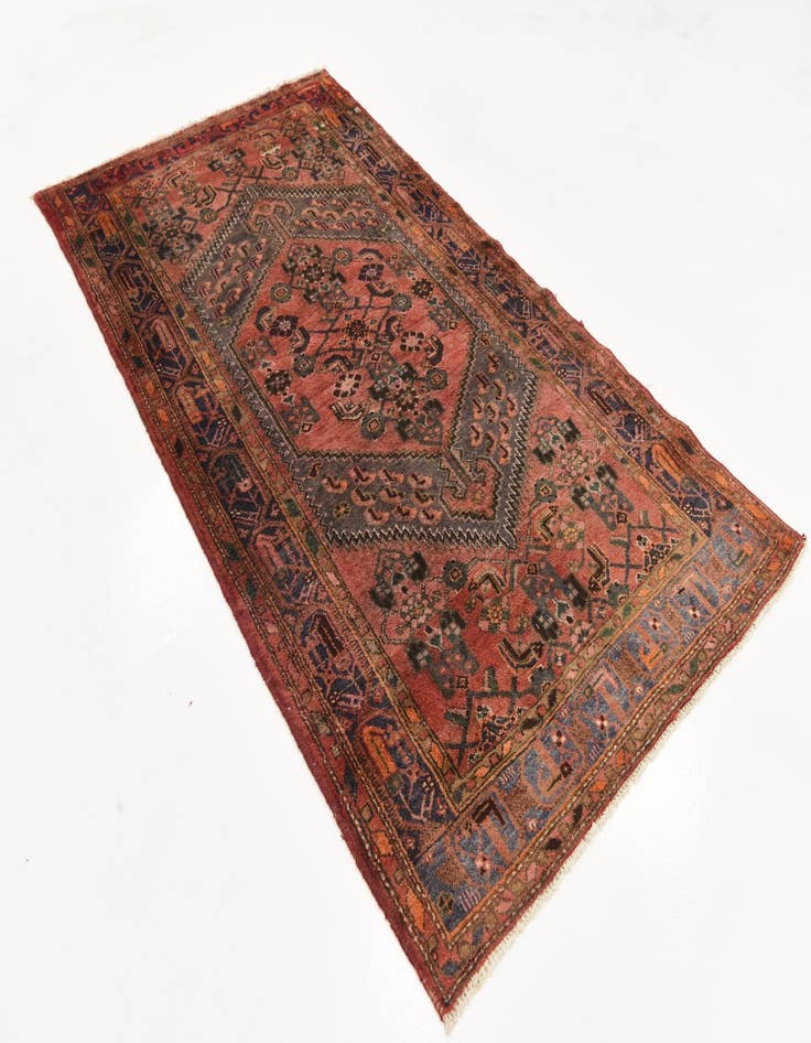 Detail image of  4' 3 x 7' 10  Hand Knotted Zanjan Persian Wool Rug