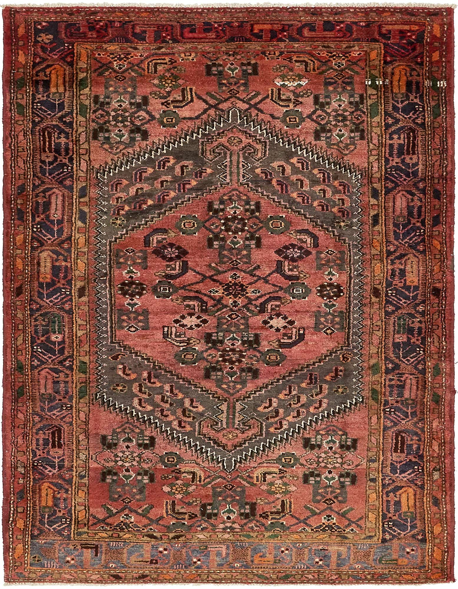 Primary image  4' 3 x 7' 10  Hand Knotted Zanjan Persian Wool Rug