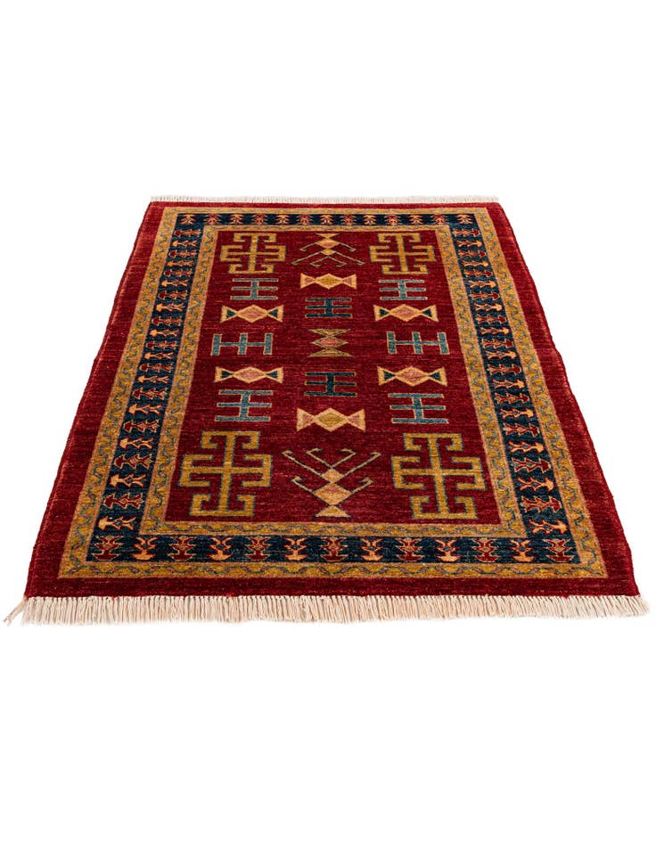 Detail image of  3' 5 x 4' 10  Hand Knotted Ziegler Wool Rug