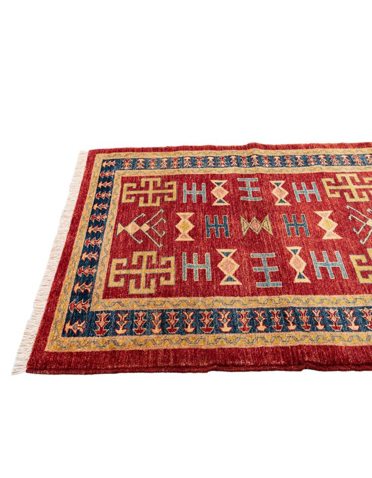 Detail image of  3' 5 x 4' 10  Hand Knotted Ziegler Wool Rug