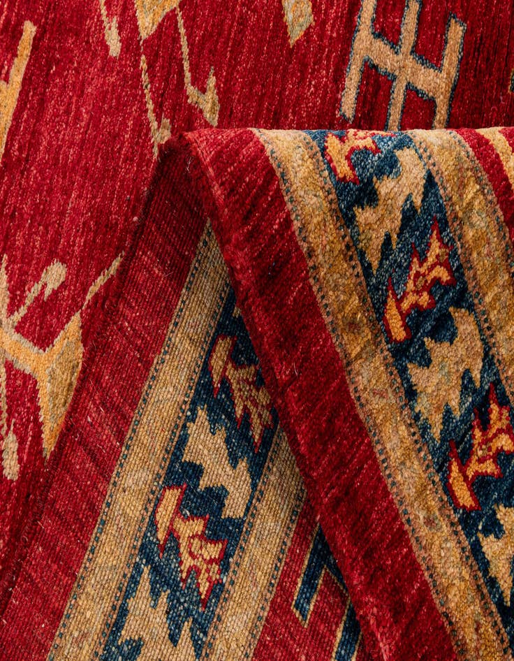 Detail image of  3' 4 x 4' 10  Hand Knotted Ziegler Wool Rug
