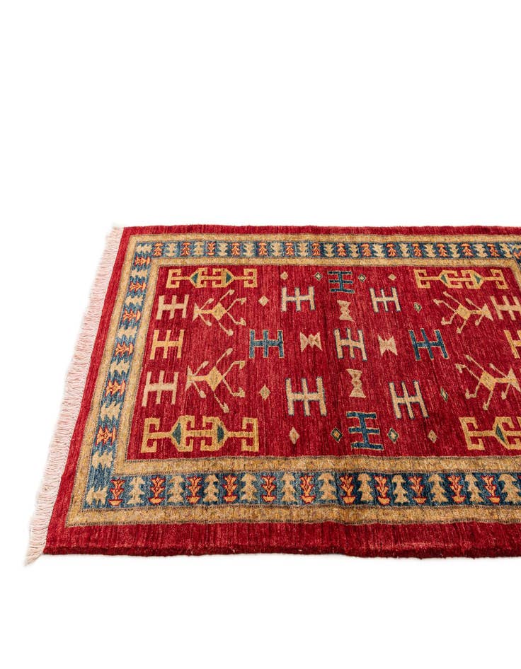 Detail image of  3' 4 x 4' 10  Hand Knotted Ziegler Wool Rug