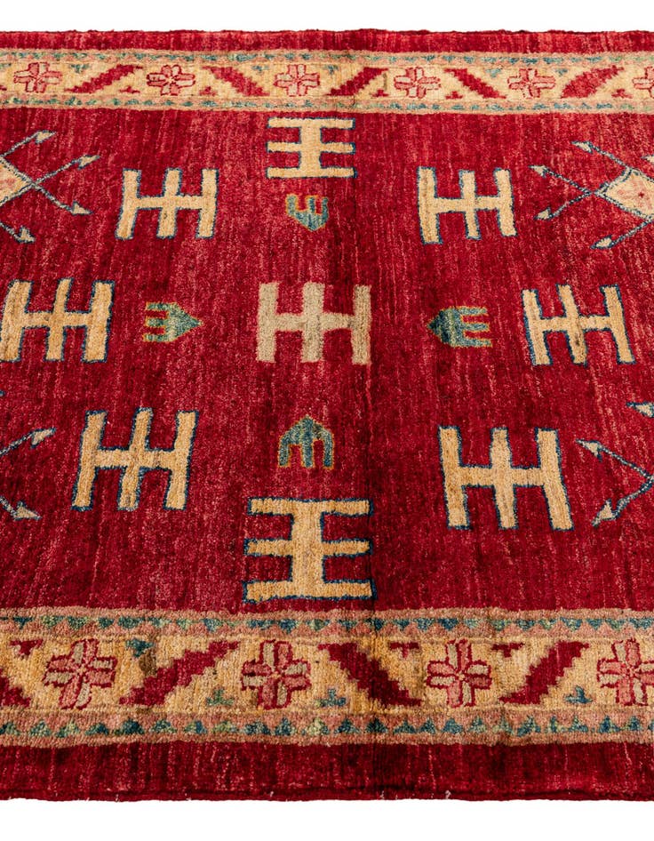 Detail image of  3' 5 x 4' 10  Hand Knotted Ziegler Wool Rug