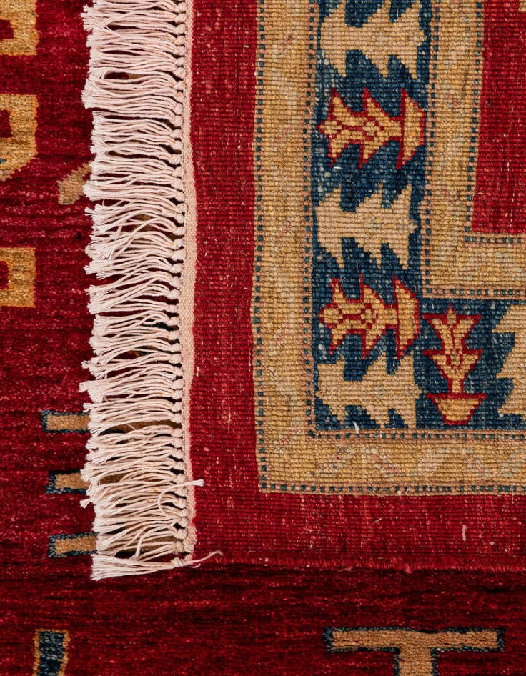 Detail image of  3' 4 x 4' 8  Hand Knotted Ziegler Wool Rug