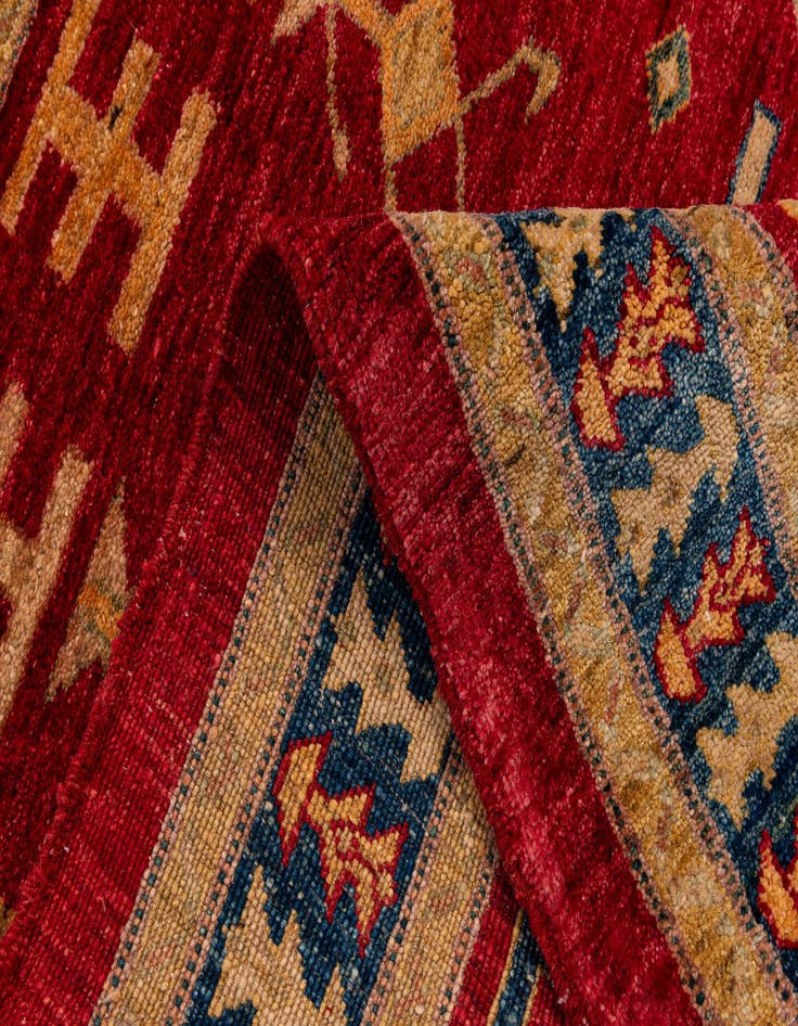 Detail image of  3' 4 x 4' 8  Hand Knotted Ziegler Wool Rug