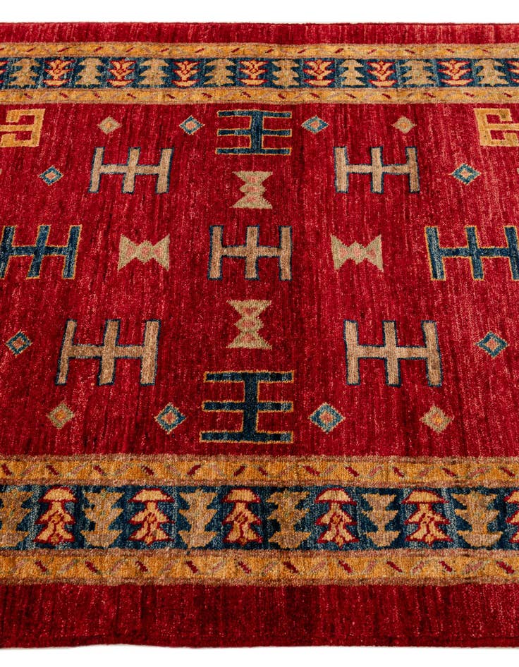 Detail image of  3' 5 x 5' 2  Hand Knotted Ziegler Wool Rug