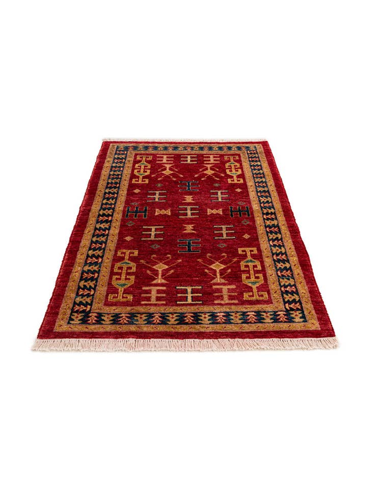 Detail image of  3' 5 x 5' 3  Hand Knotted Ziegler Wool Rug