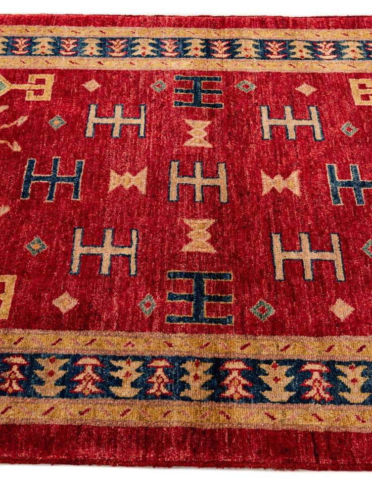 Detail image of  3' 5 x 5' 3  Hand Knotted Ziegler Wool Rug